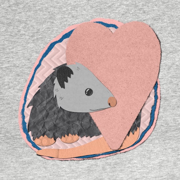 Paper Craft Valentine's Opossum by Black Squirrel CT